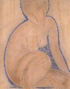 Amedeo Modigliani Crouched Nude (mk39) oil painting on canvas